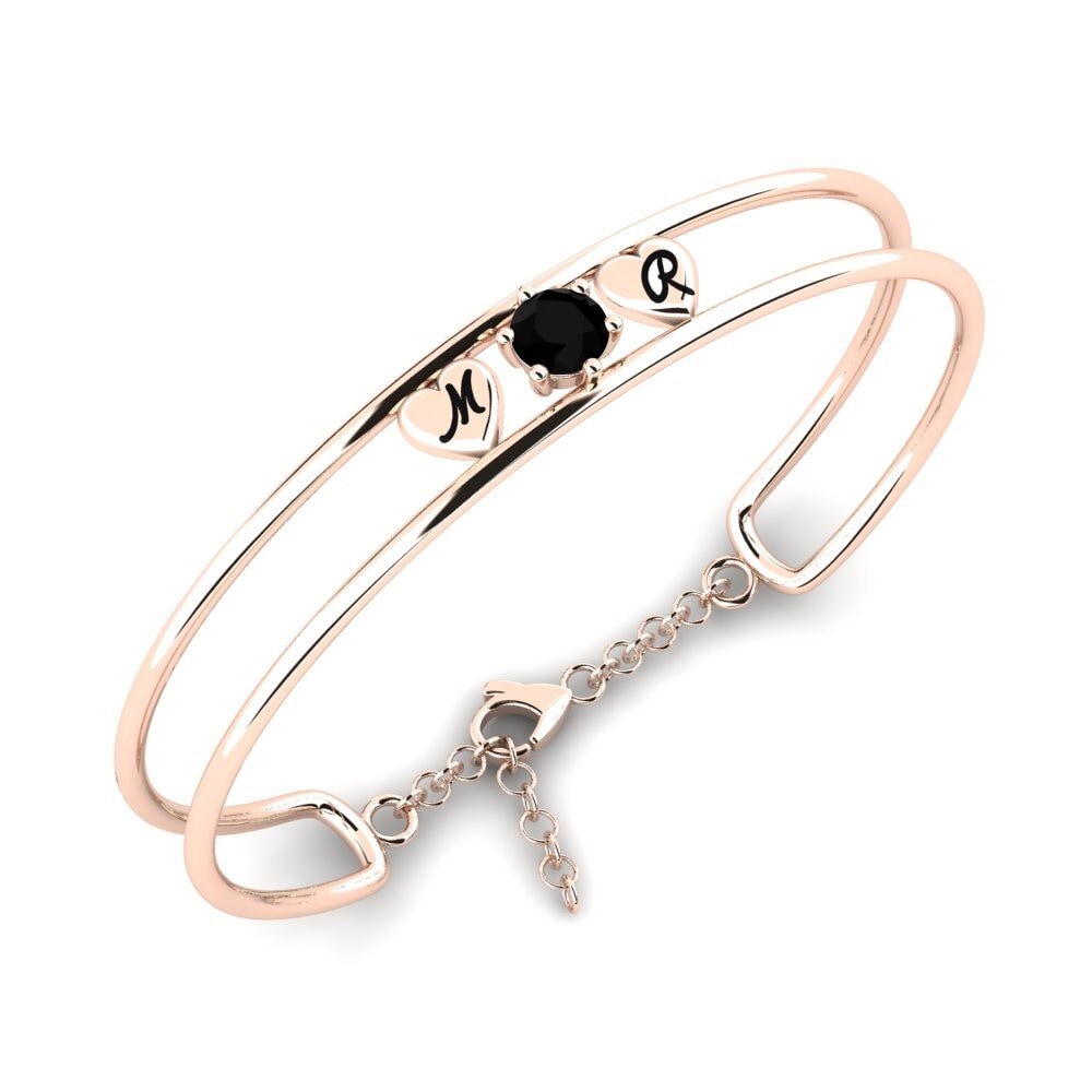 14ct Rose Gold Black Sapphire Women's Bracelet Genia