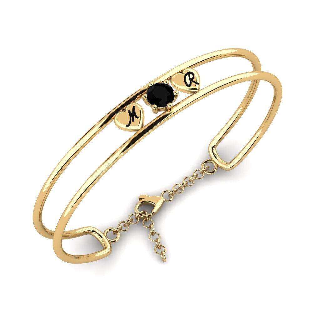 14ct Yellow Gold Black Diamond Women's Bracelet Genia