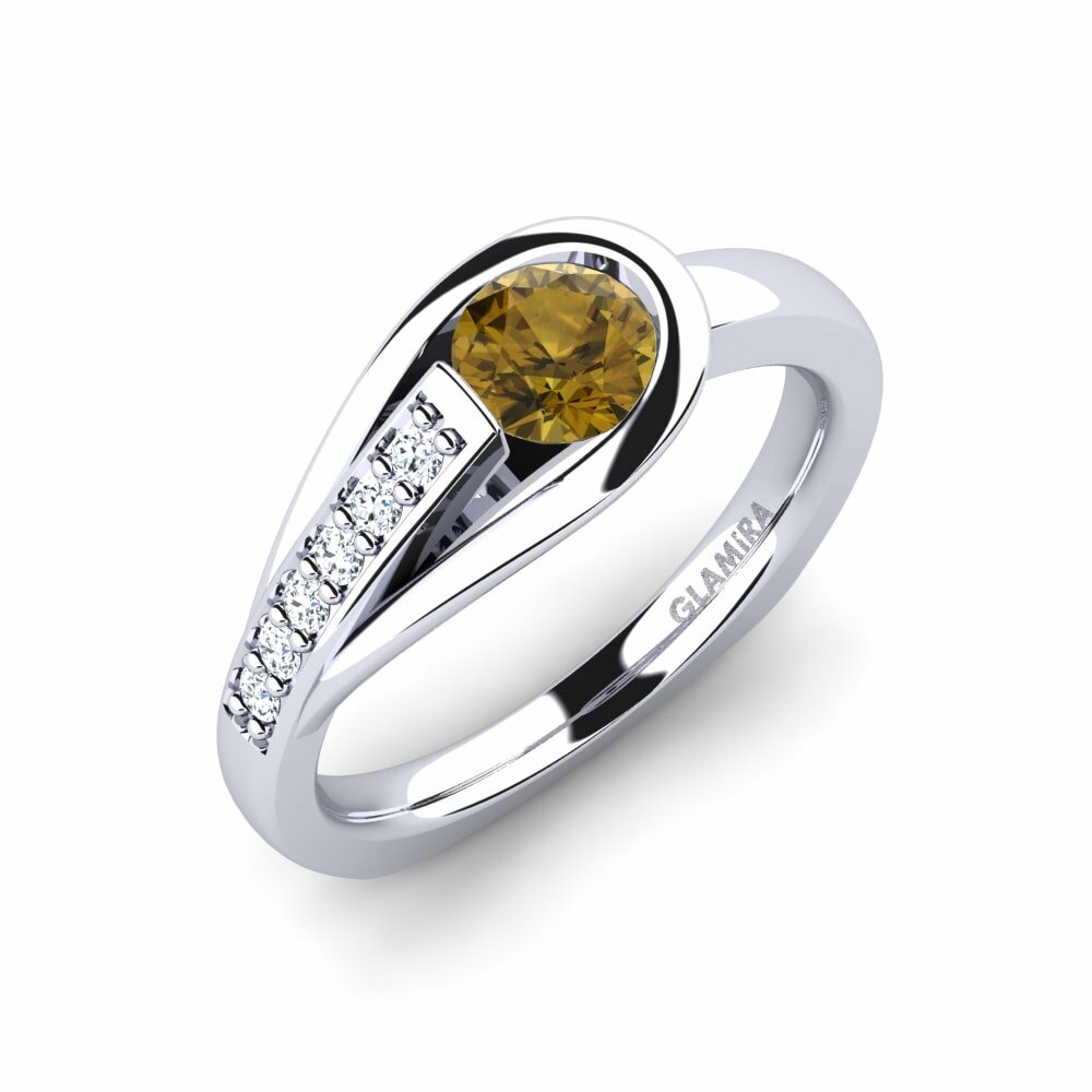 Bruine zirkoon Verlovingsring Genifer 0.5 crt