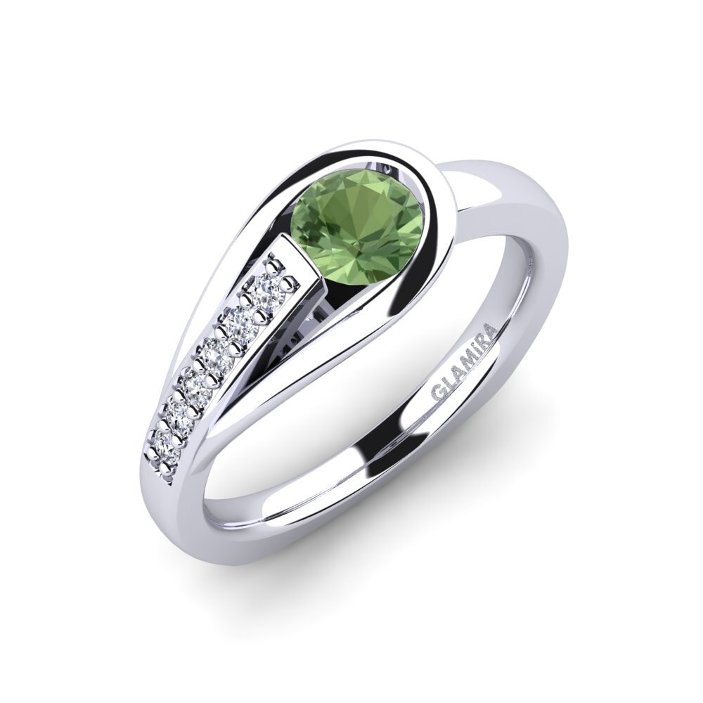 Green Sapphire Engagement Ring Genifer 0.5 crt