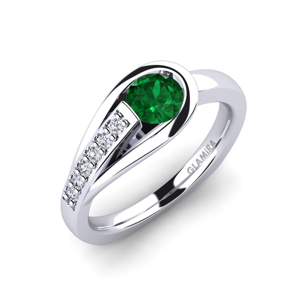 Emerald (Lab Created) Engagement Ring Genifer 0.5 crt