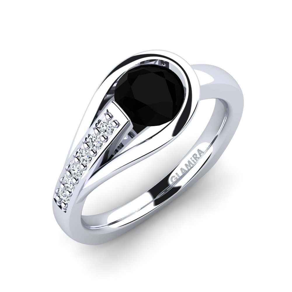 Black Diamond Engagement Ring Genifer 0.8 crt