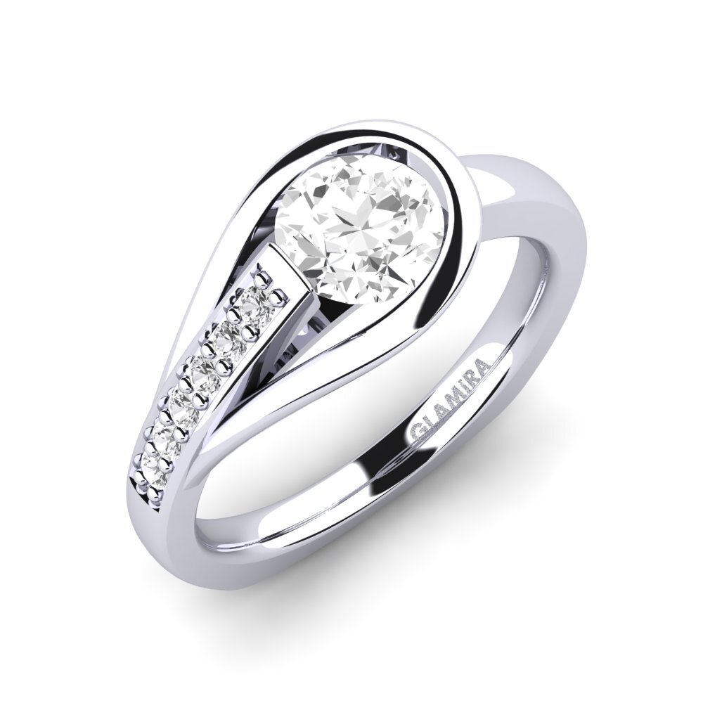 White sapphire Engagement Ring Genifer 0.8 crt