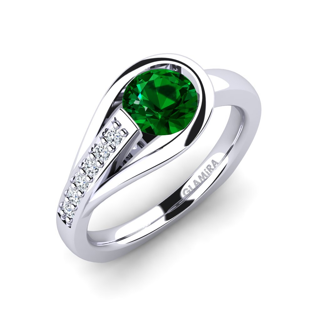 Green Zirconia Engagement Ring Genifer 0.8 crt