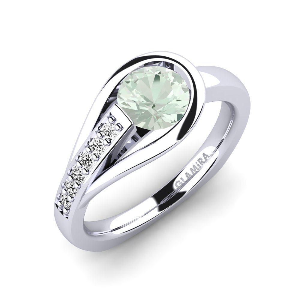 Green Amethyst Engagement Ring Genifer 0.8 crt