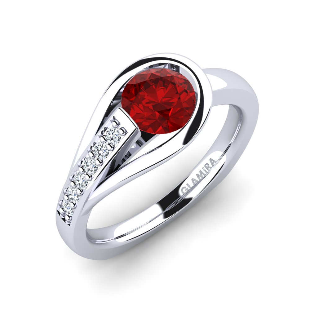 Ruby (Lab Created) Engagement Ring Genifer 0.8 crt