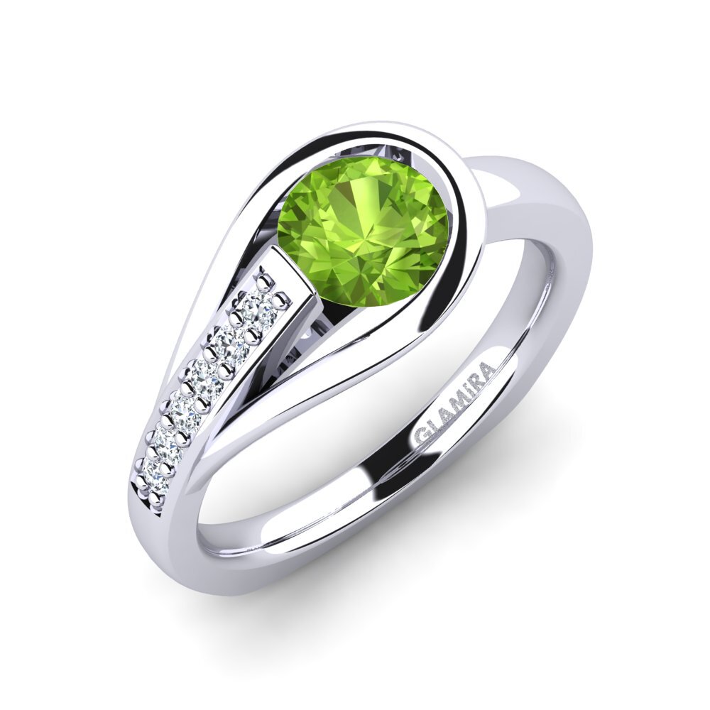 Peridot Engagement Ring Genifer 0.8 crt