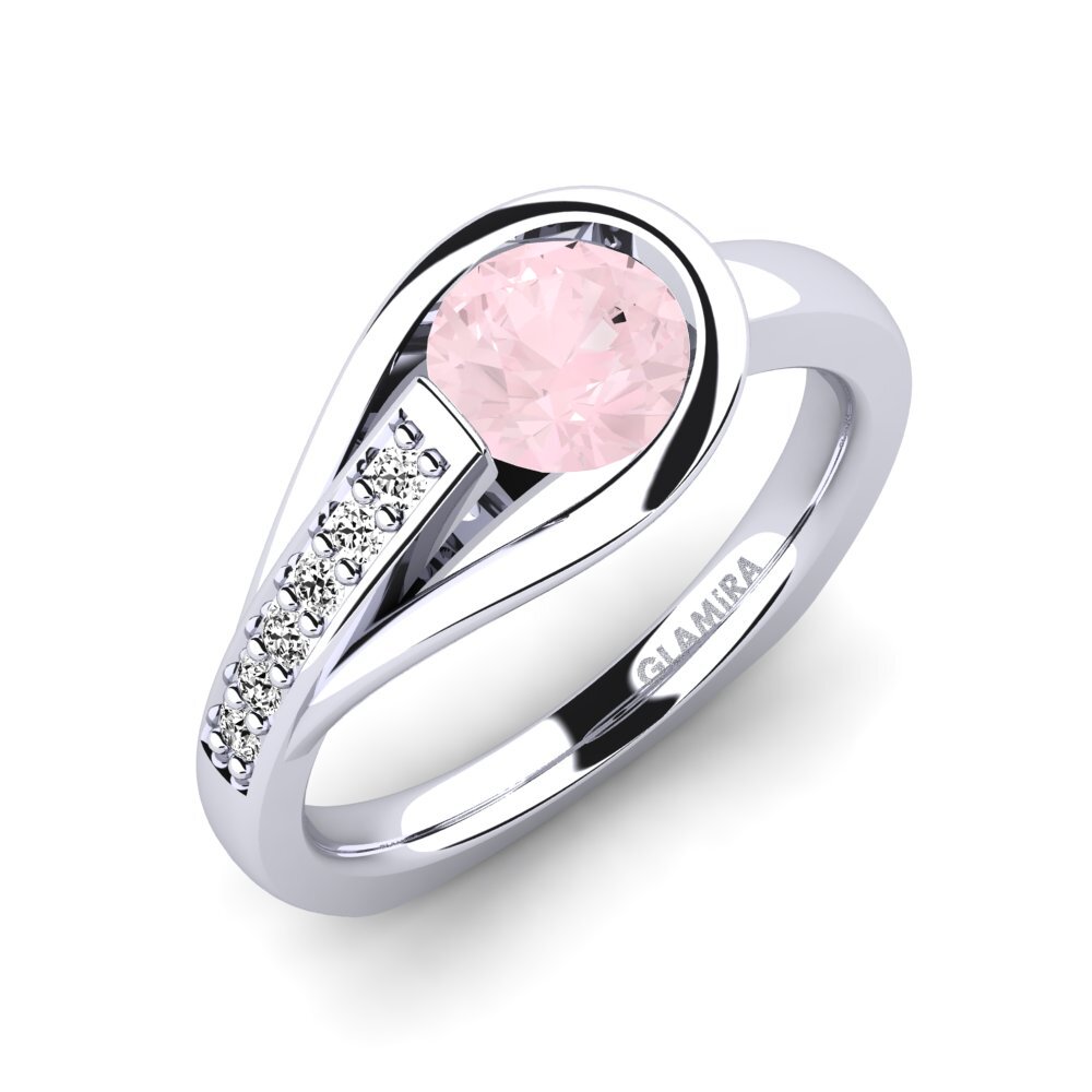 Rose Quartz Engagement Ring Genifer 0.8 crt