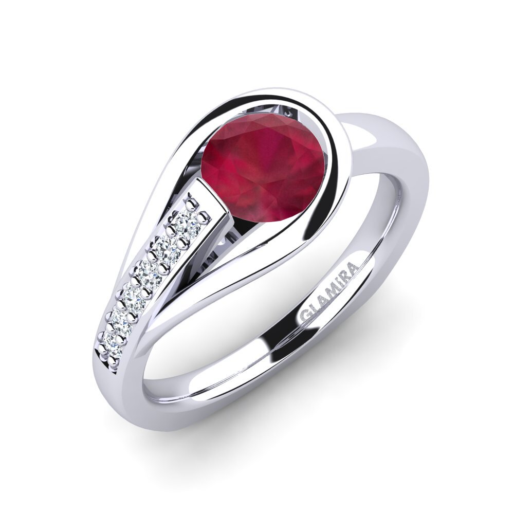 Đá Ruby / Hồng Ngọc Nhẫn đính hôn Genifer 0.8 crt