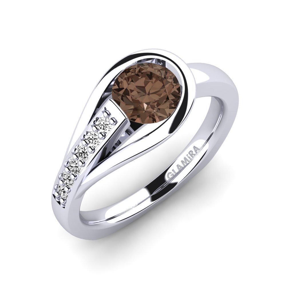 Smoky Quartz Engagement Ring Genifer 0.8 crt