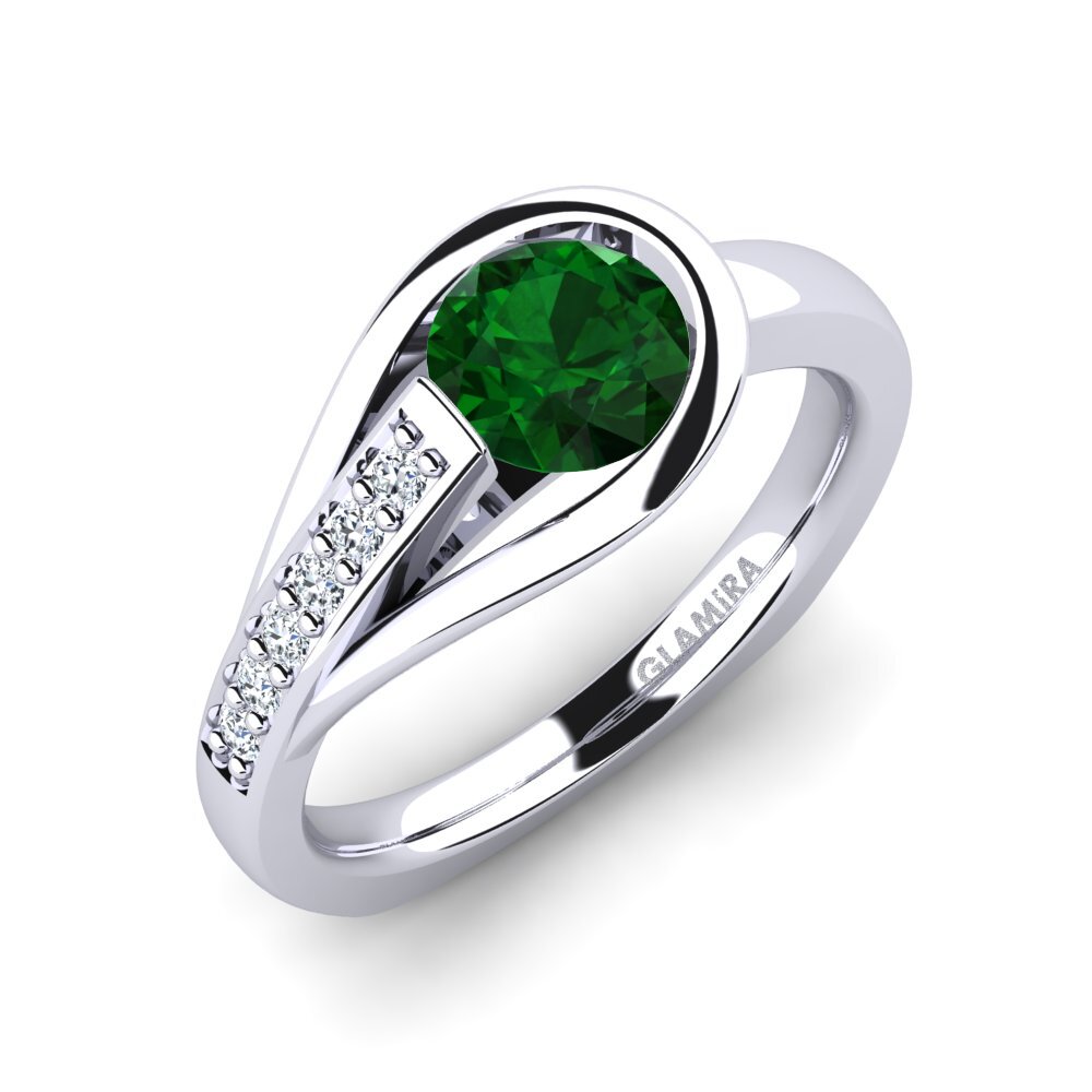 9ct White Gold Tsavorite Engagement Ring Genifer 0.8 crt