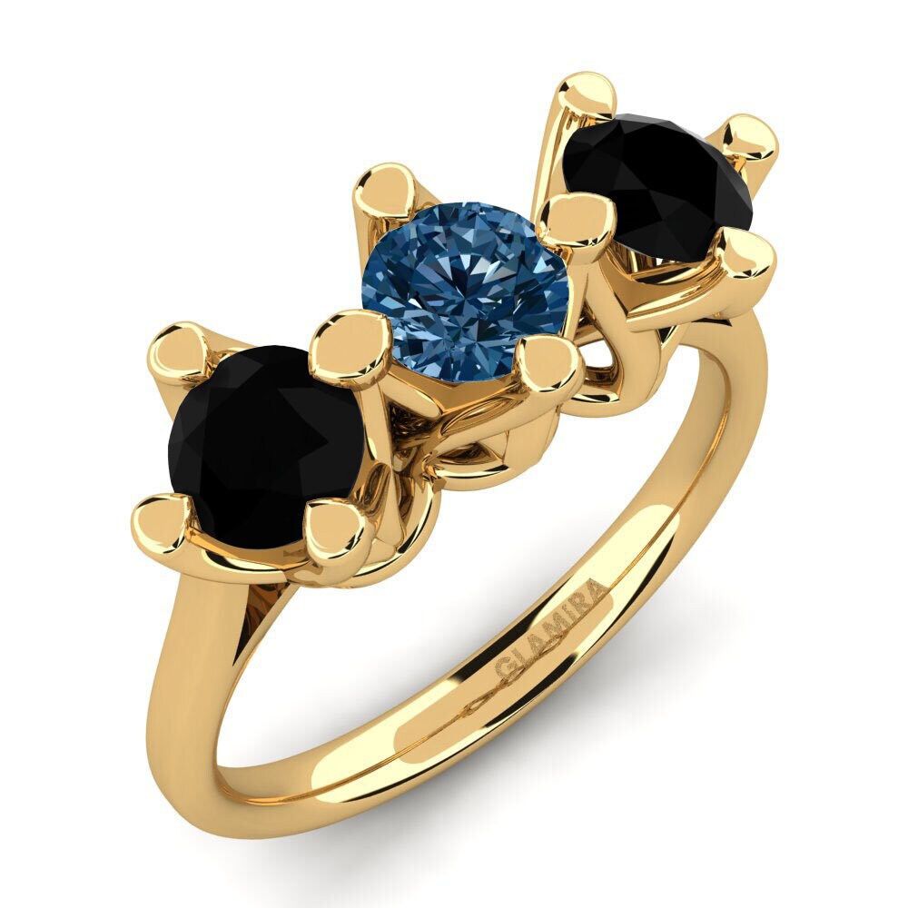18k Oro Amarillo Anillo de compromiso Gennarina
