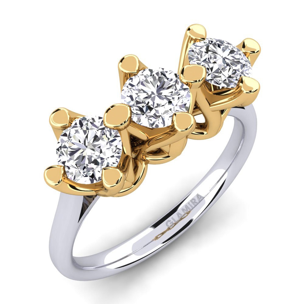 9k Yellow & White Gold Engagement Ring Gennarina