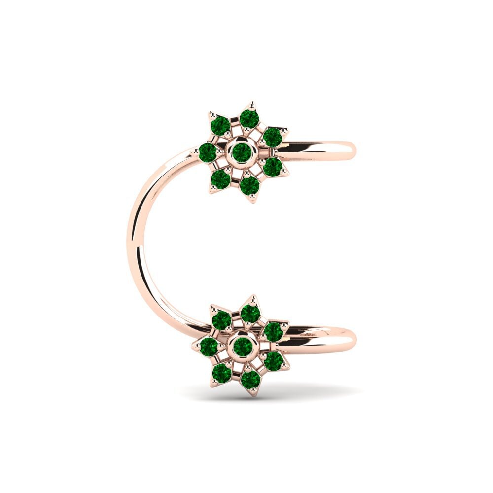 14k Oro Rosa Circonita Verde Pendiente de mujer Genoveva