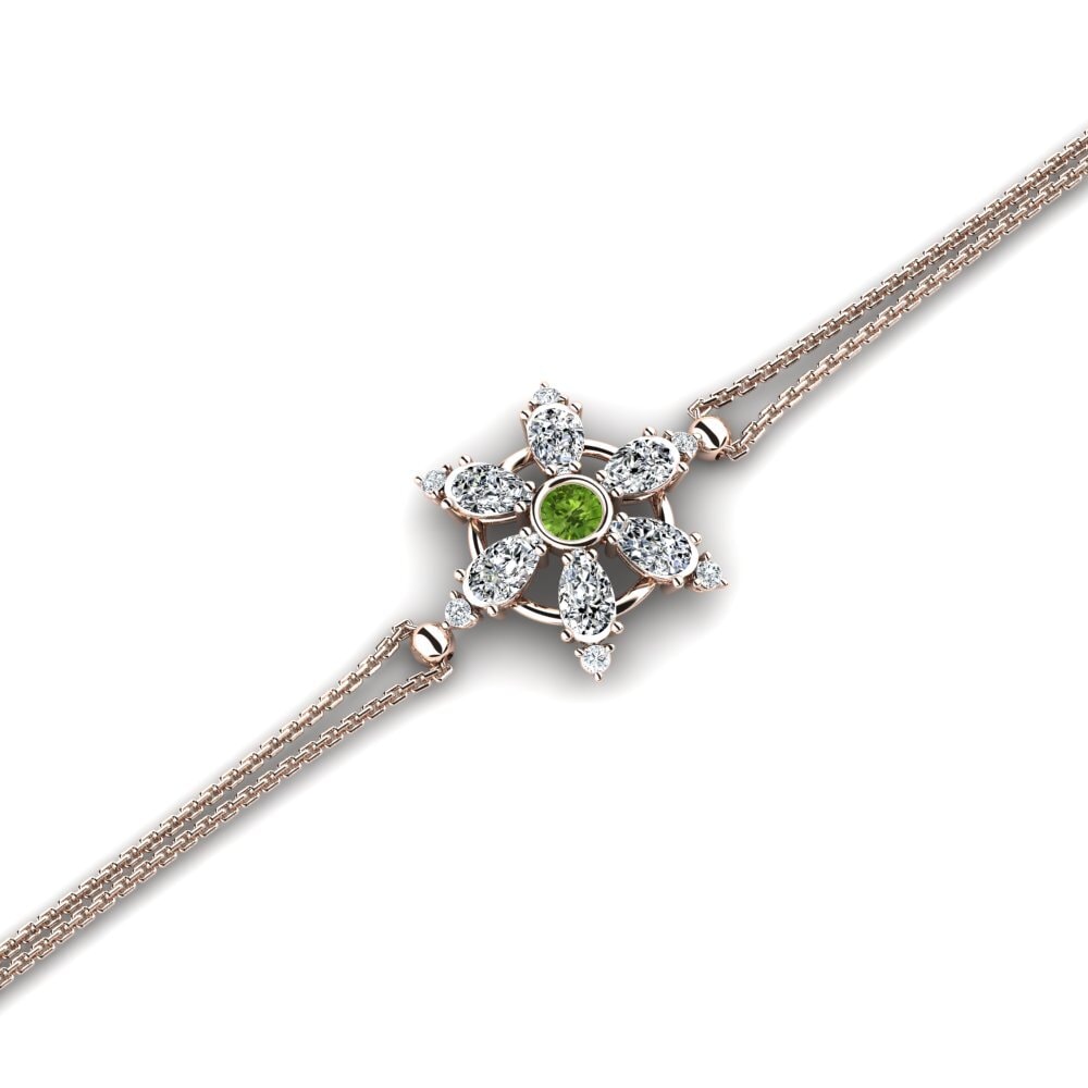9ct Rose Gold Peridot Women's Bracelet Genrikh