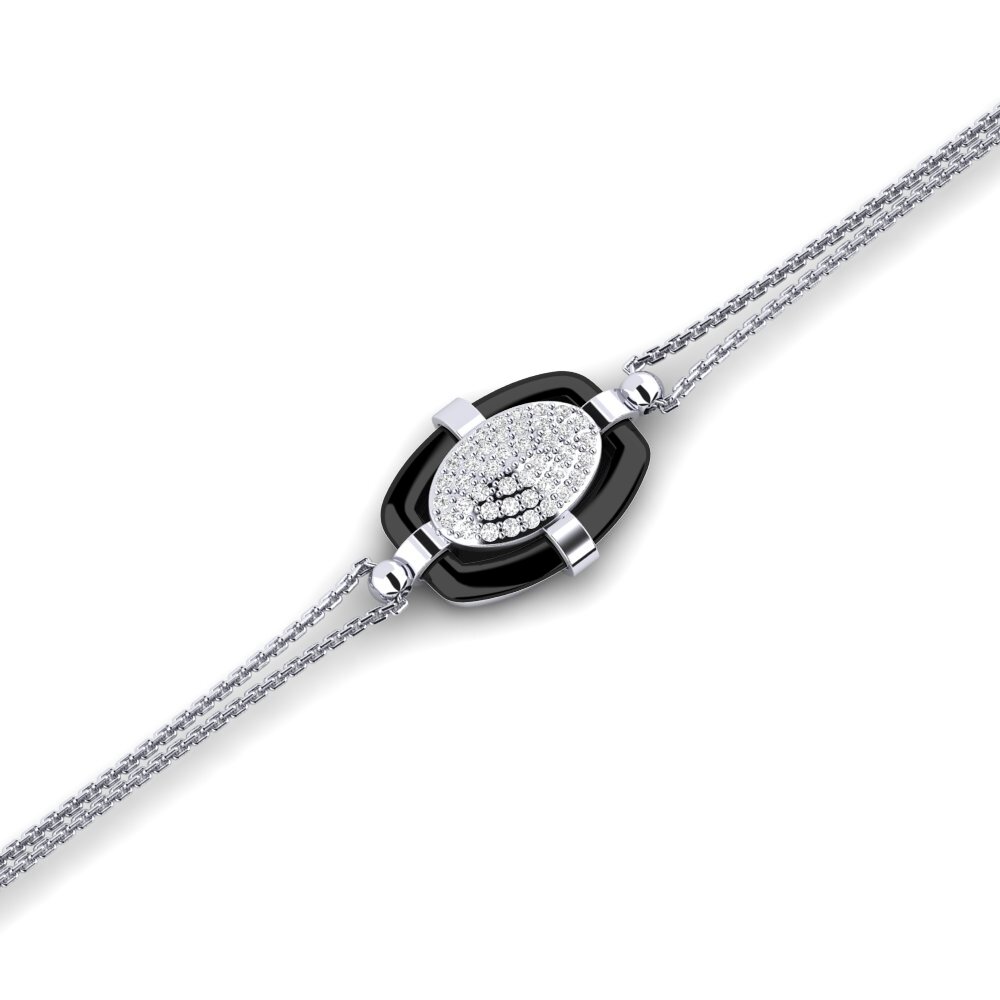 Paladio 950 Zafiro blanco Pulsera de Mujer Gentner