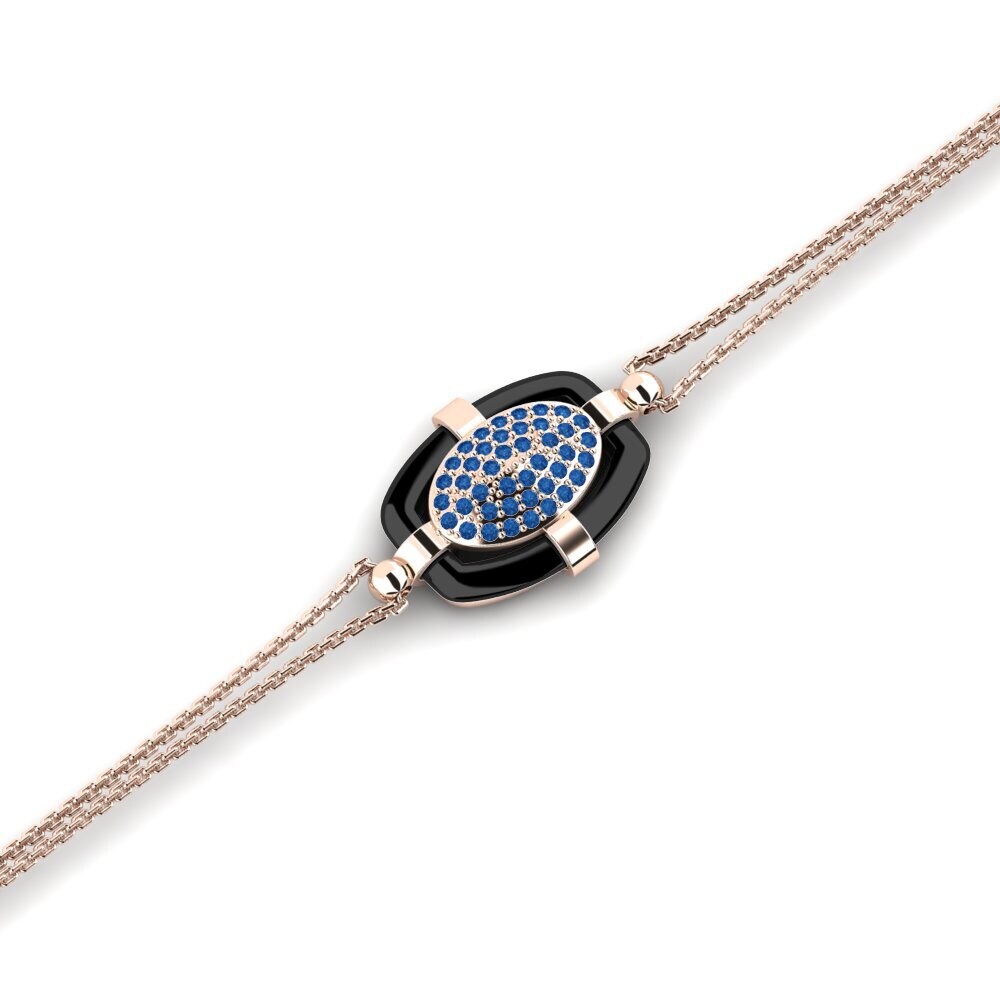 14K Rose Gold Dark Blue Zirconia Bracelet Gentner