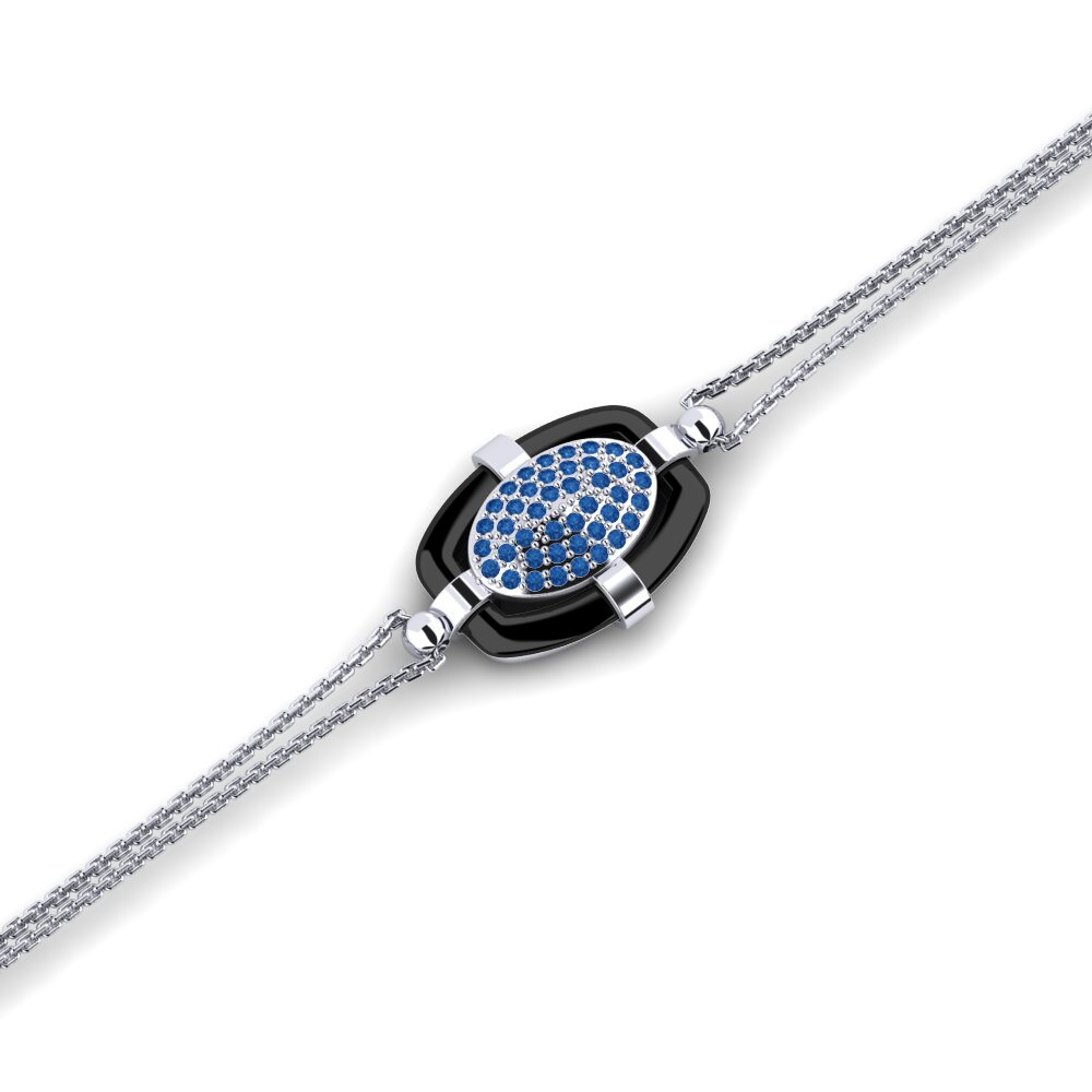 950 Palladium Dark Blue Zirconia Bracelet Gentner
