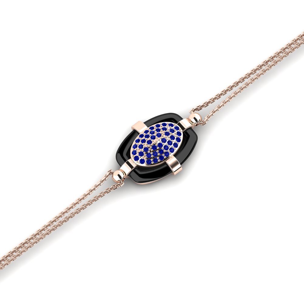 18k Oro Rosa Zafiro Pulsera de Mujer Gentner