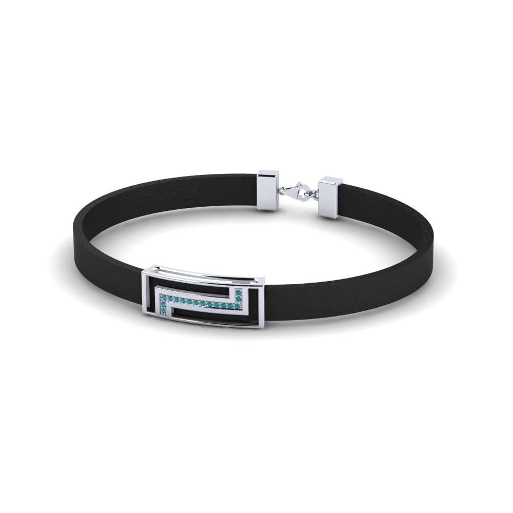 950 Palladium Blue Diamond Men's Bracelet Geodude