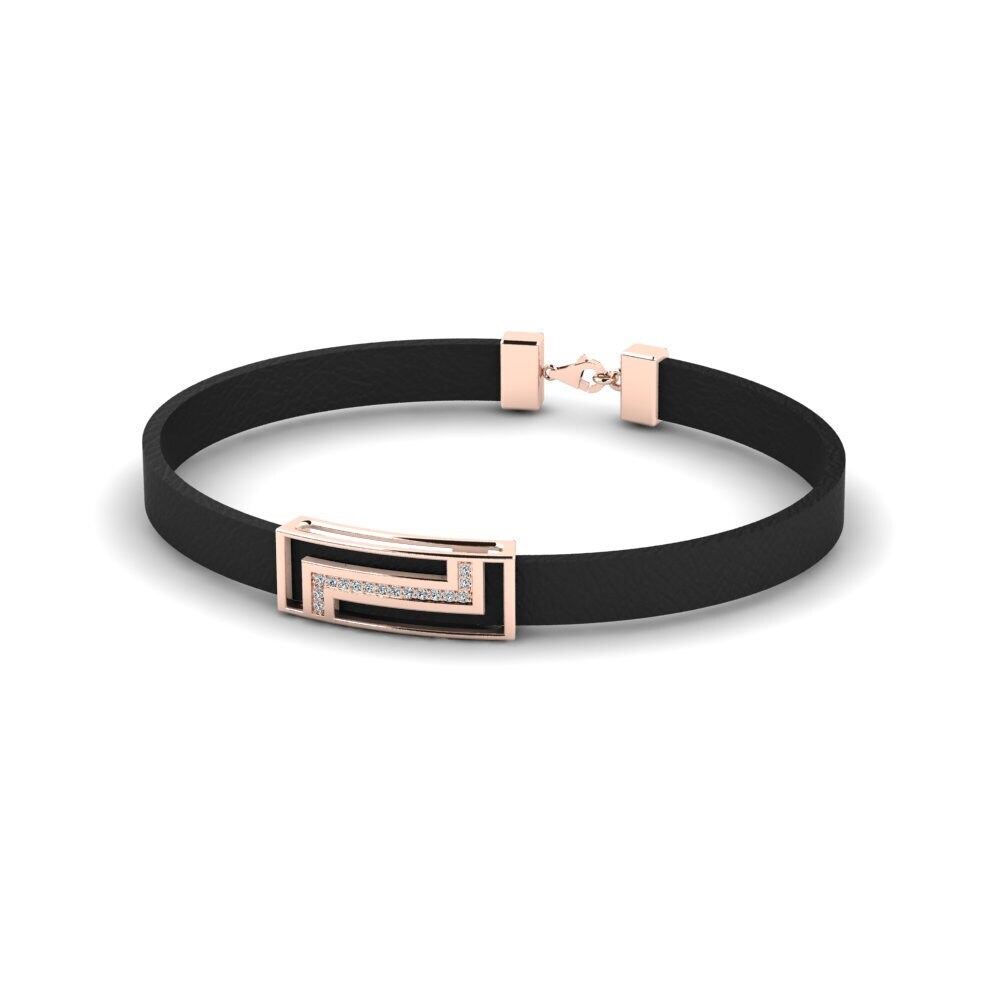 18ct Rose Gold Zirconia Men's Bracelet Geodude