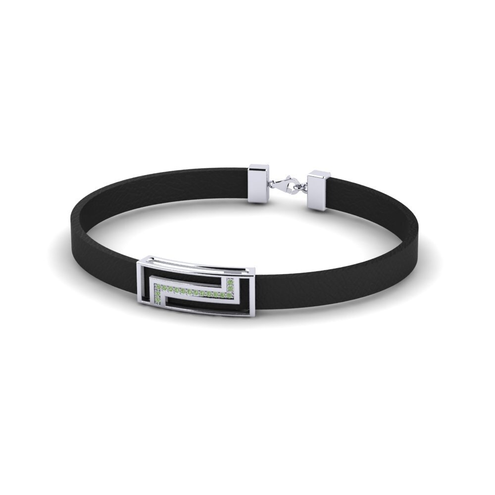 950 Palladium Green Diamond Men's Bracelet Geodude
