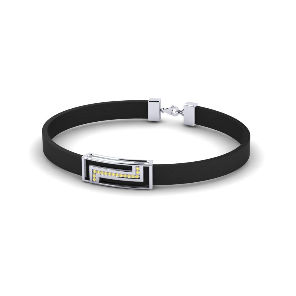 950 Palladium Yellow Sapphire Men's Bracelet Geodude
