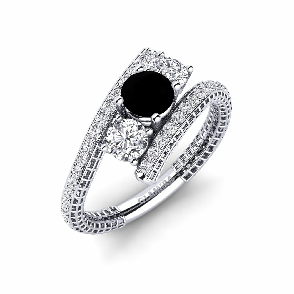 Čierny diamant Zásnubný prsteň Georgiann
