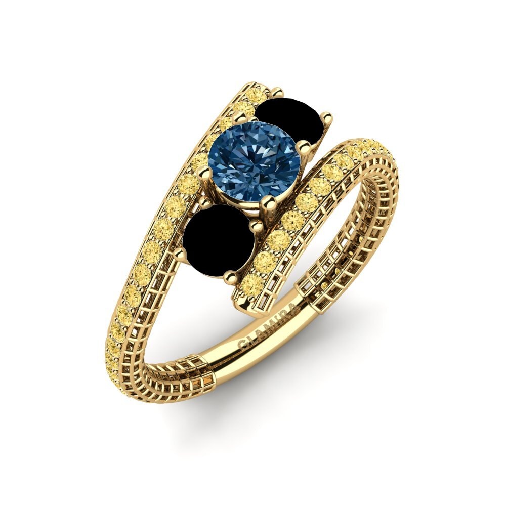 18k Oro Amarillo Anillo de compromiso Georgiann