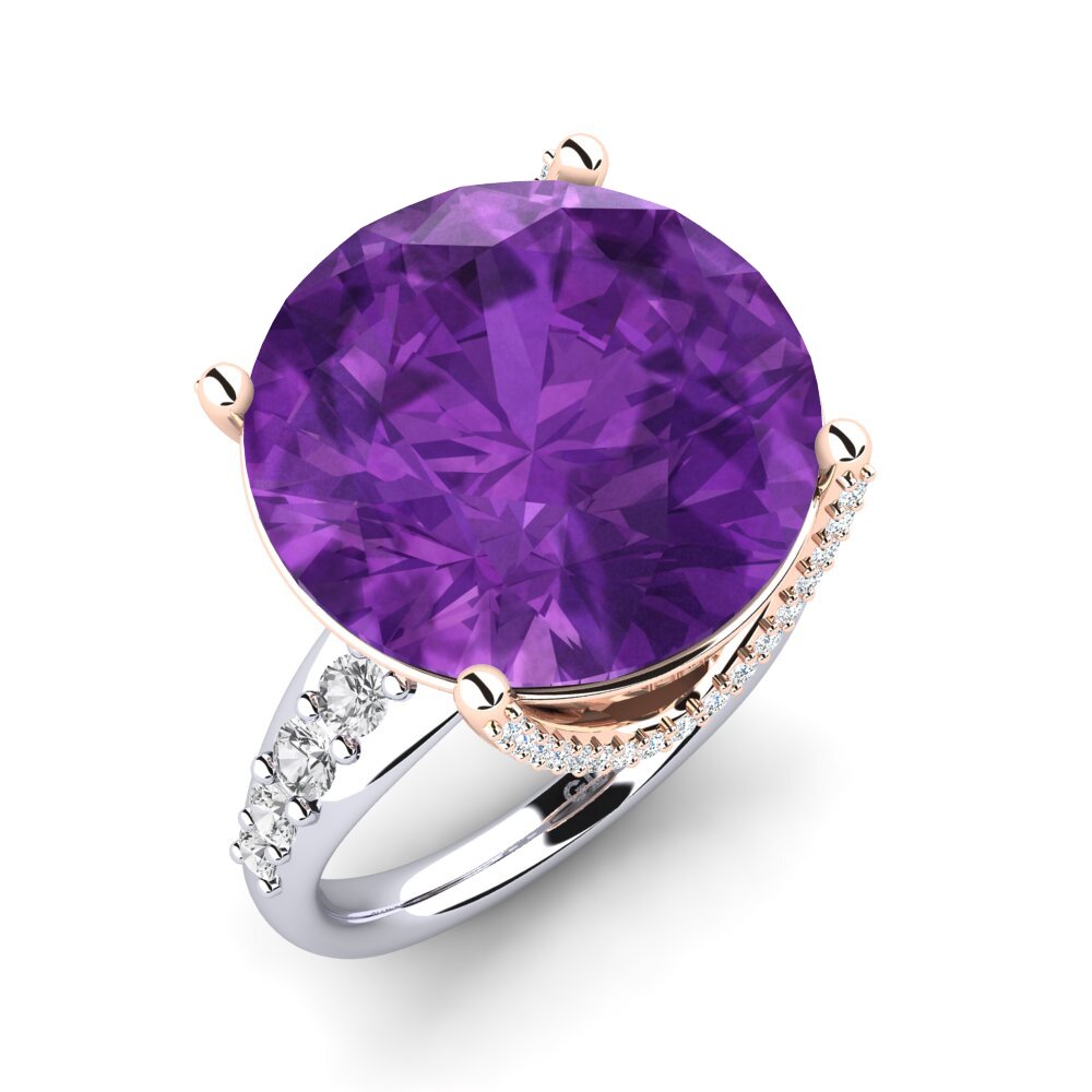 18k Oro Blanco & Rosa Anillo Gerlindis
