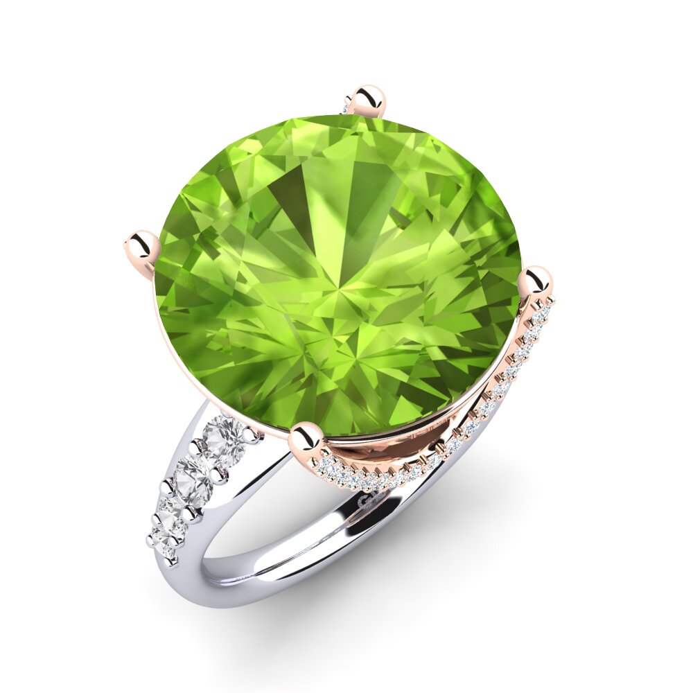 18k Oro Blanco & Rosa Anillo Gerlindis