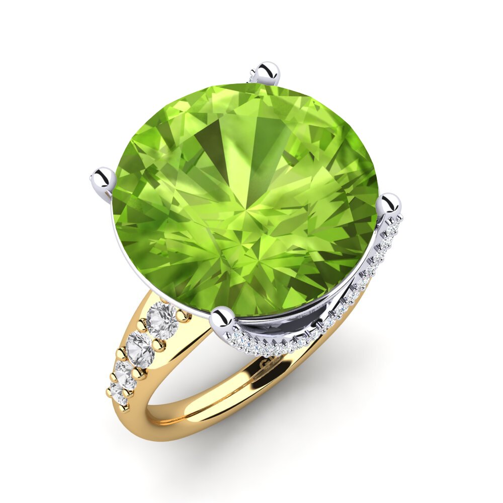 14k Oro Amarillo & Blanco Anillo Gerlindis