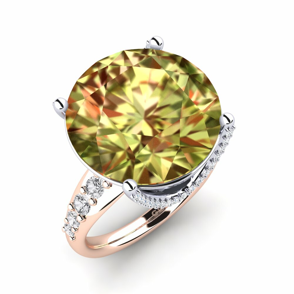 Or Rose& Blanc 14k Pierre de Sultan Bague Gerlindis