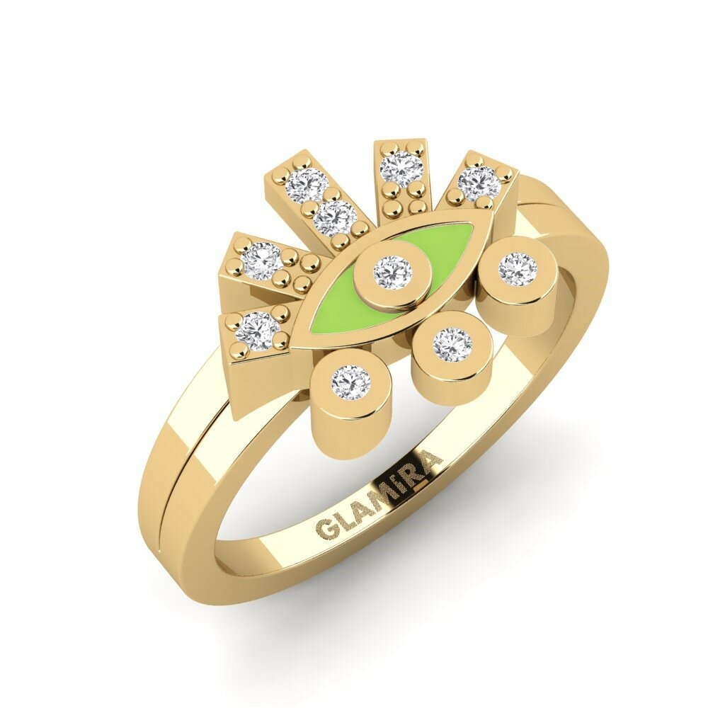 14k Oro Amarillo Anillo meñique Germanic