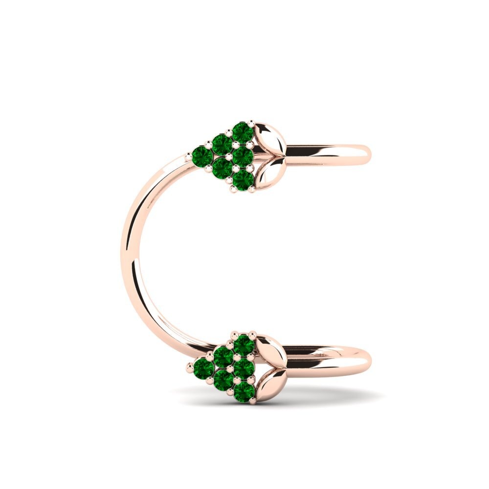 14k Oro Rosa Circonita Verde Pendiente de mujer Germano