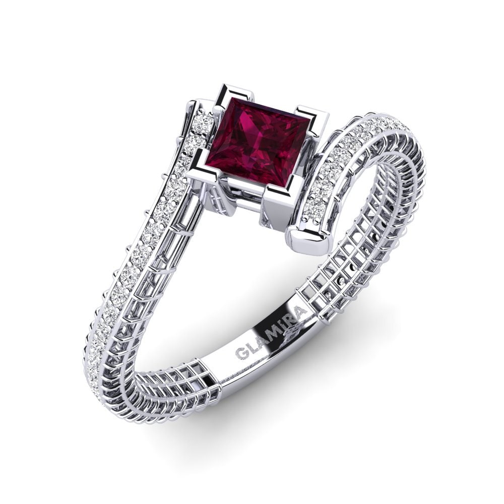 Princess Rhodolite Garnet Engagement Ring Gertrude