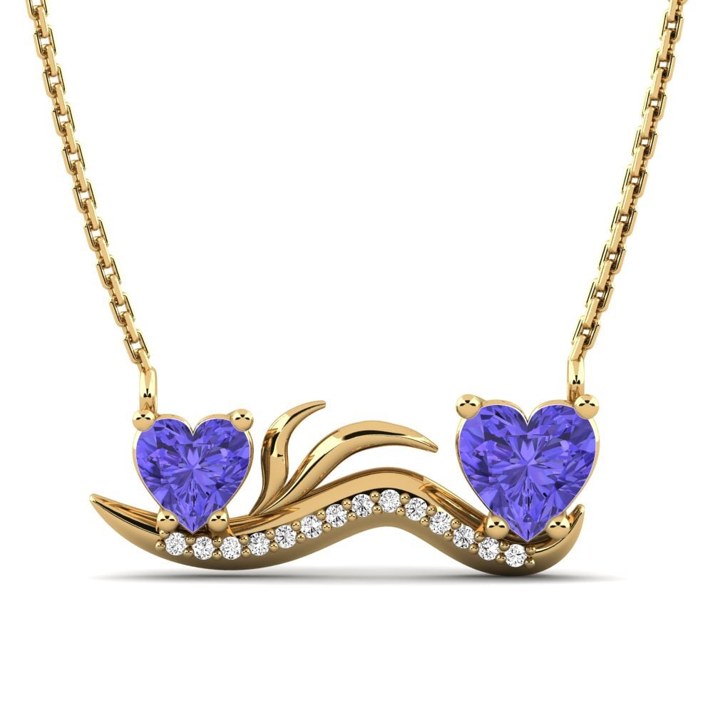 Gelbgold 585 Tansanit Damen halskette Gertrudia