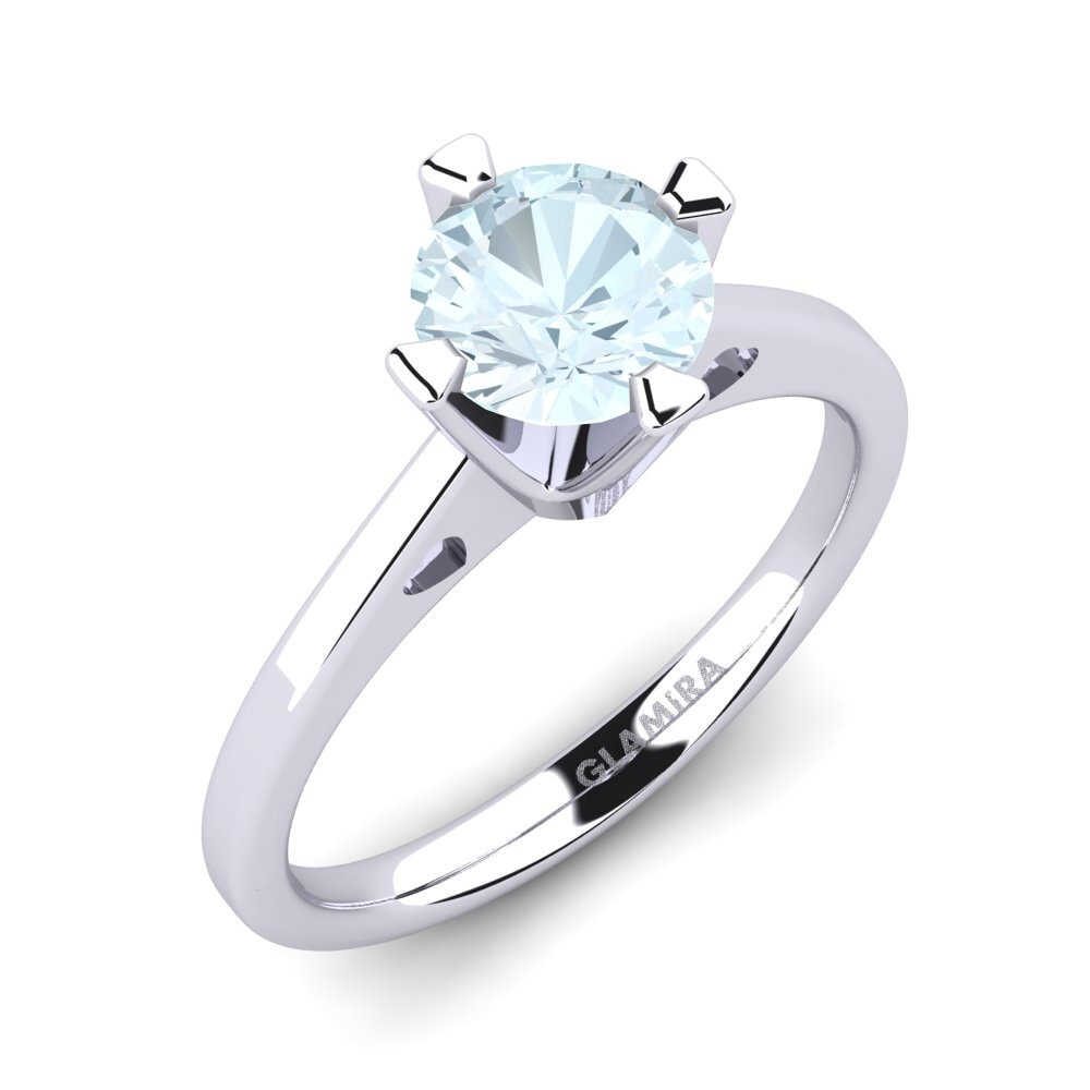 Đá Aquamarine Nhẫn đính hôn Gervasia 1.0 crt