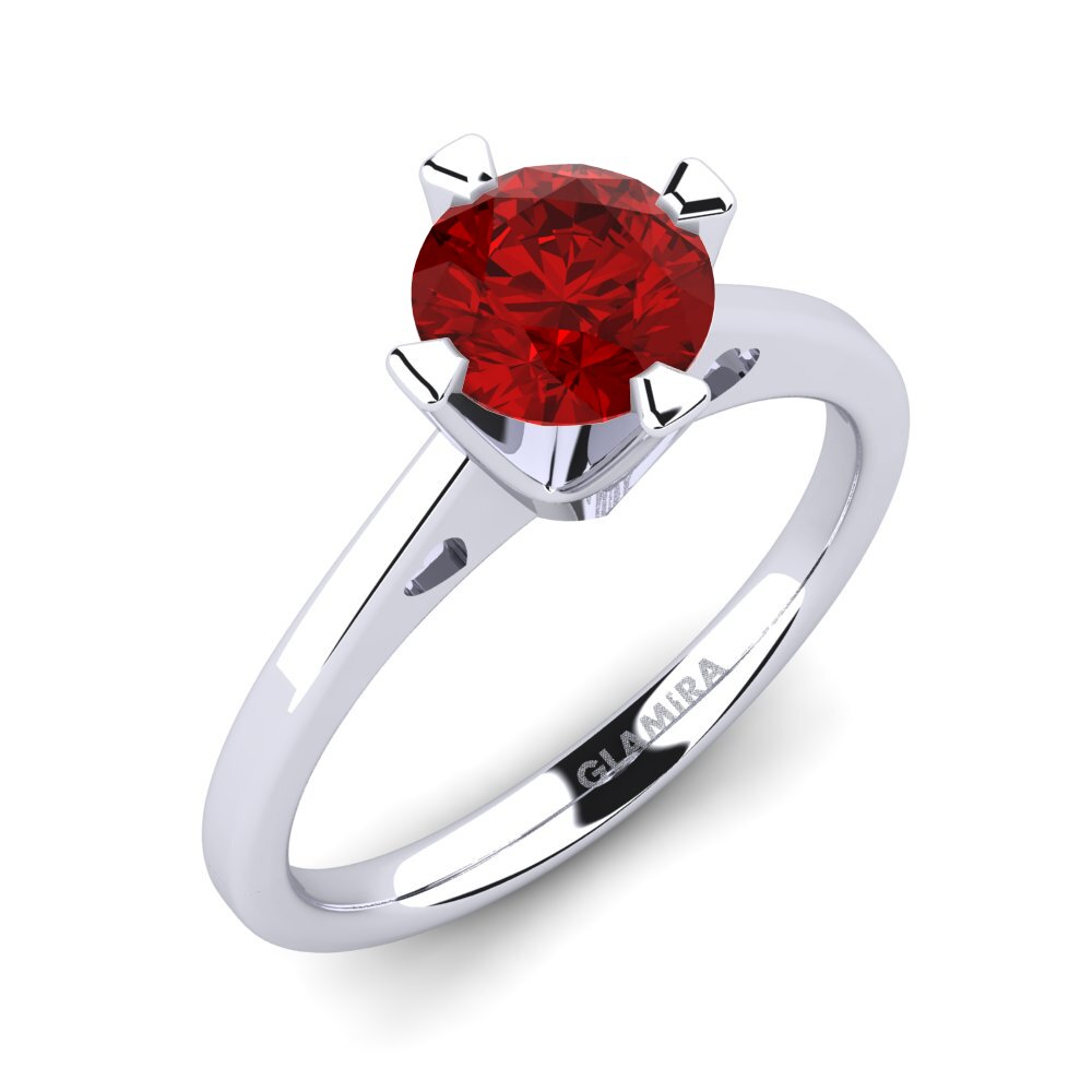 Rubí (Creado en laboratorio) Anillo de compromiso Gervasia 1.0 crt