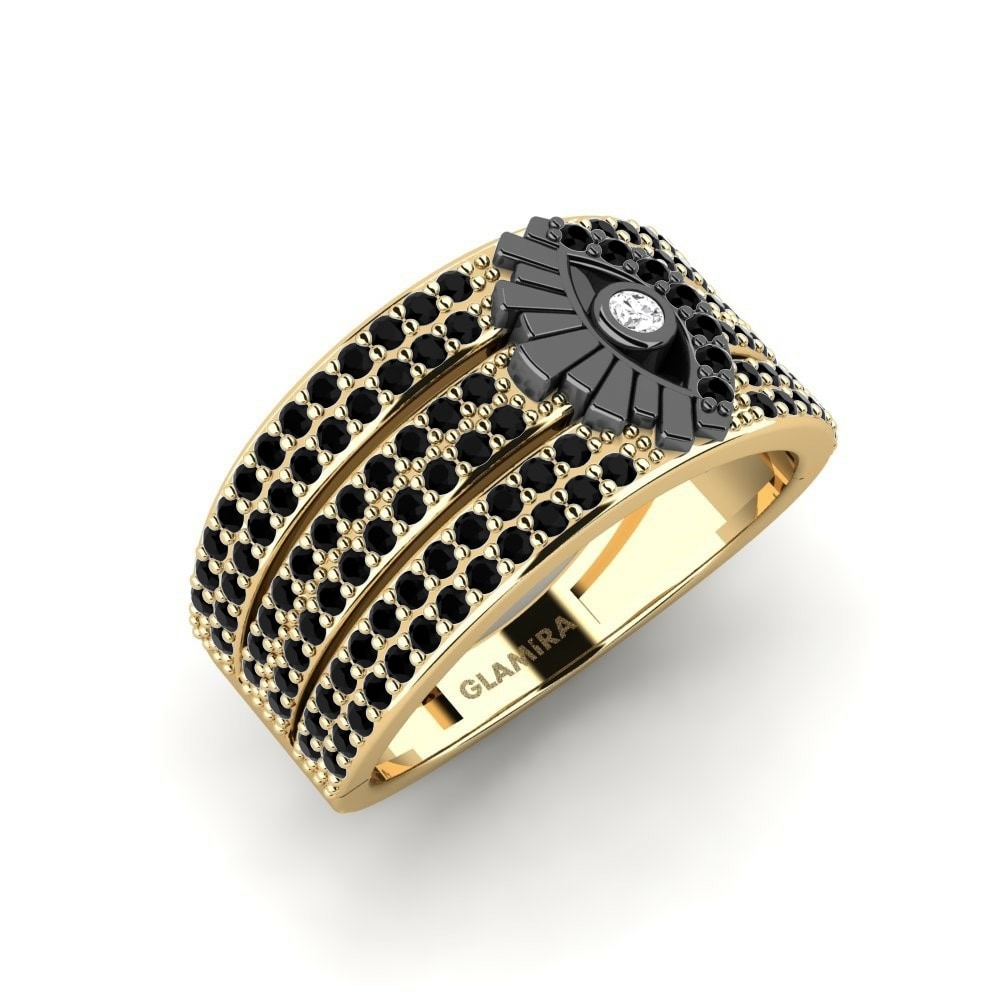 Evil Eye Evil Eye Collection Geseent 585 Yellow Gold with Black Rhodium White Sapphire