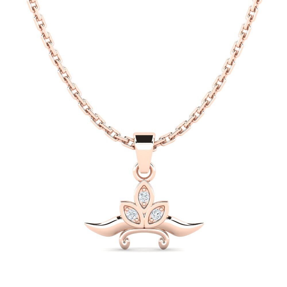 Pendentif Femme Or 9k 375/1000 Avec Diamant 0.07 Carat Et Morganite - 15mmx9mm - Neuf Avec étiquettes