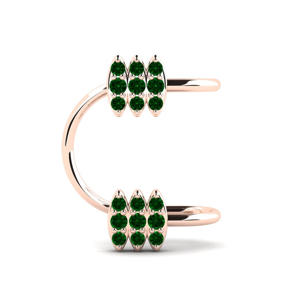 14k Oro Rosa Circonita Verde Pendiente de mujer Giampaolo