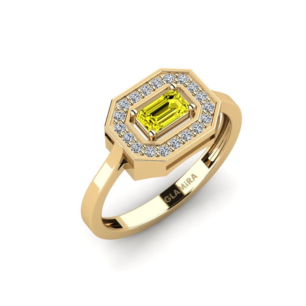 Diamante Amarillo Anillo de compromiso Gian