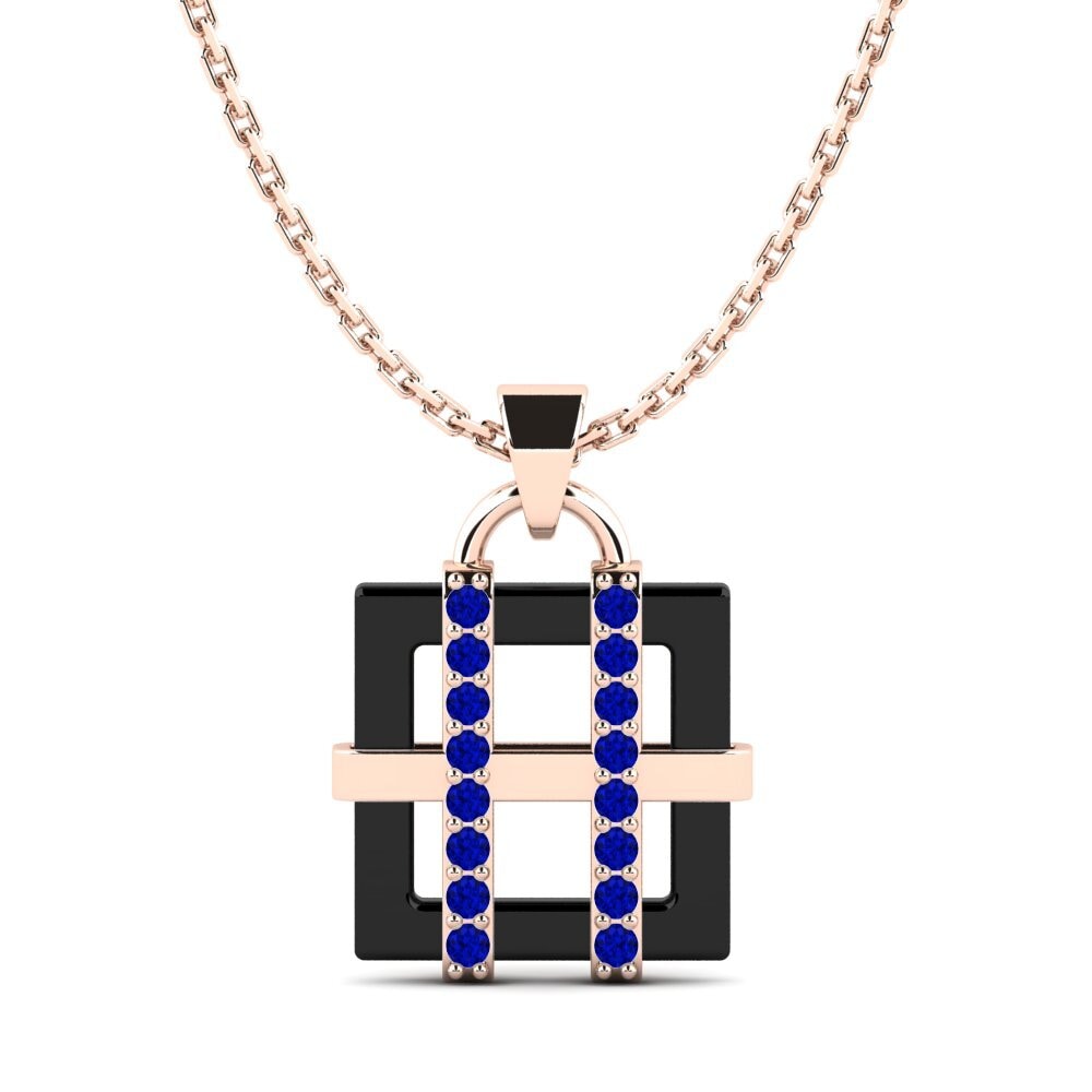 9ct Rose Gold Sapphire Women's Pendant Gianno
