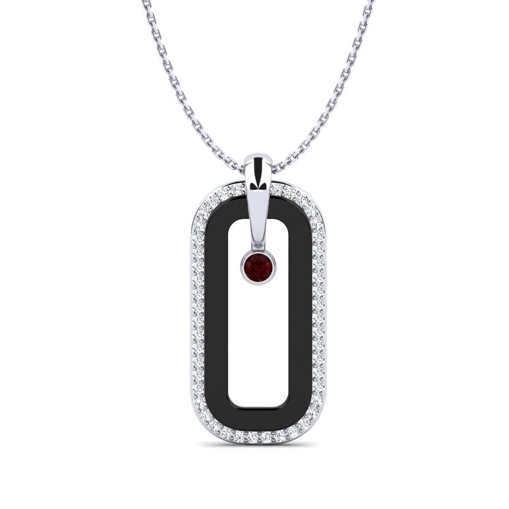 950 Platinum Garnet Women's Pendant Gibbon