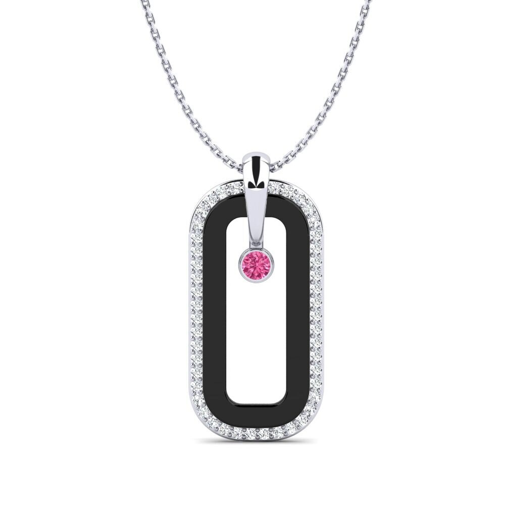 950 Platinum Pink Tourmaline Women's Pendant Gibbon