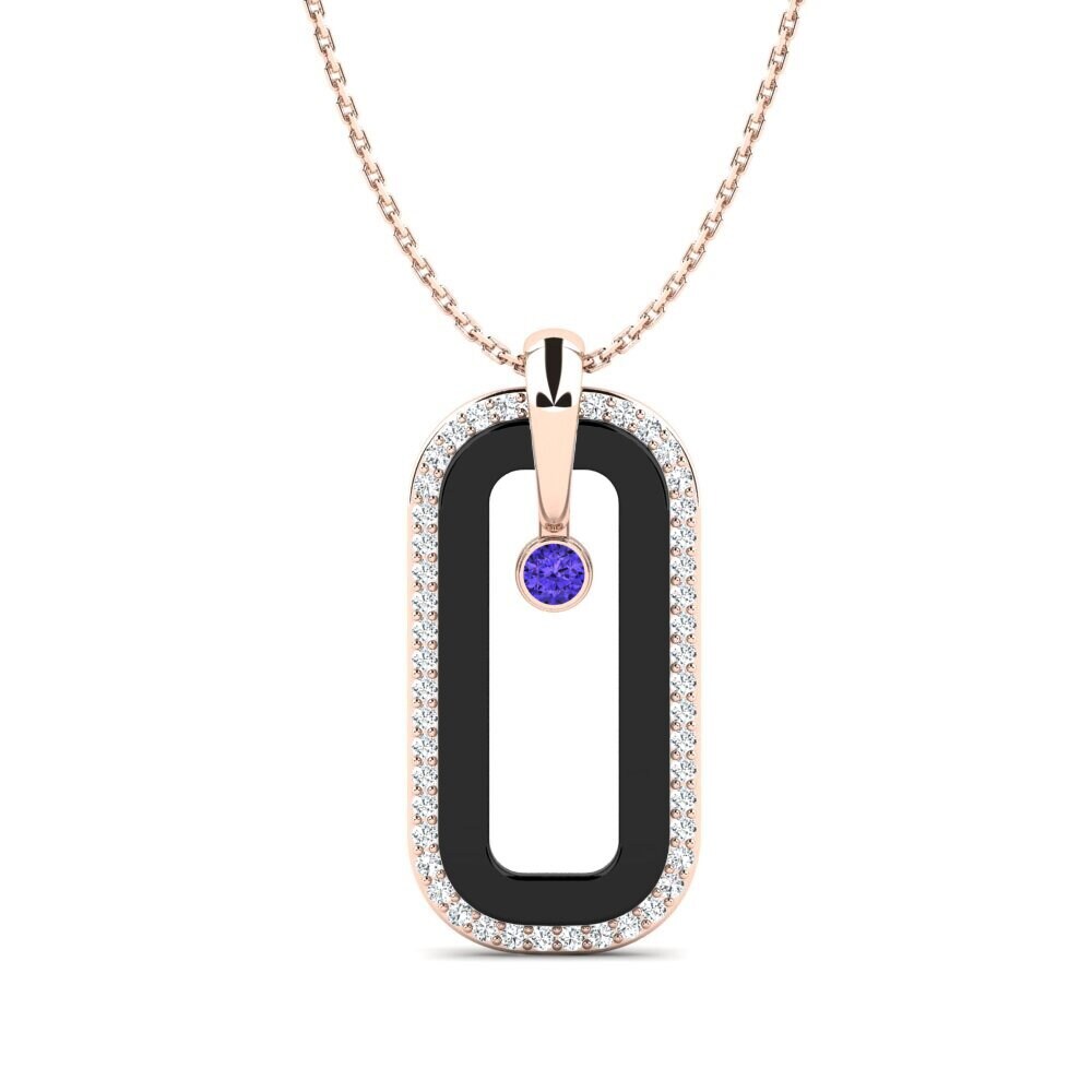 9ct Rose Gold Tanzanite Women's Pendant Gibbon
