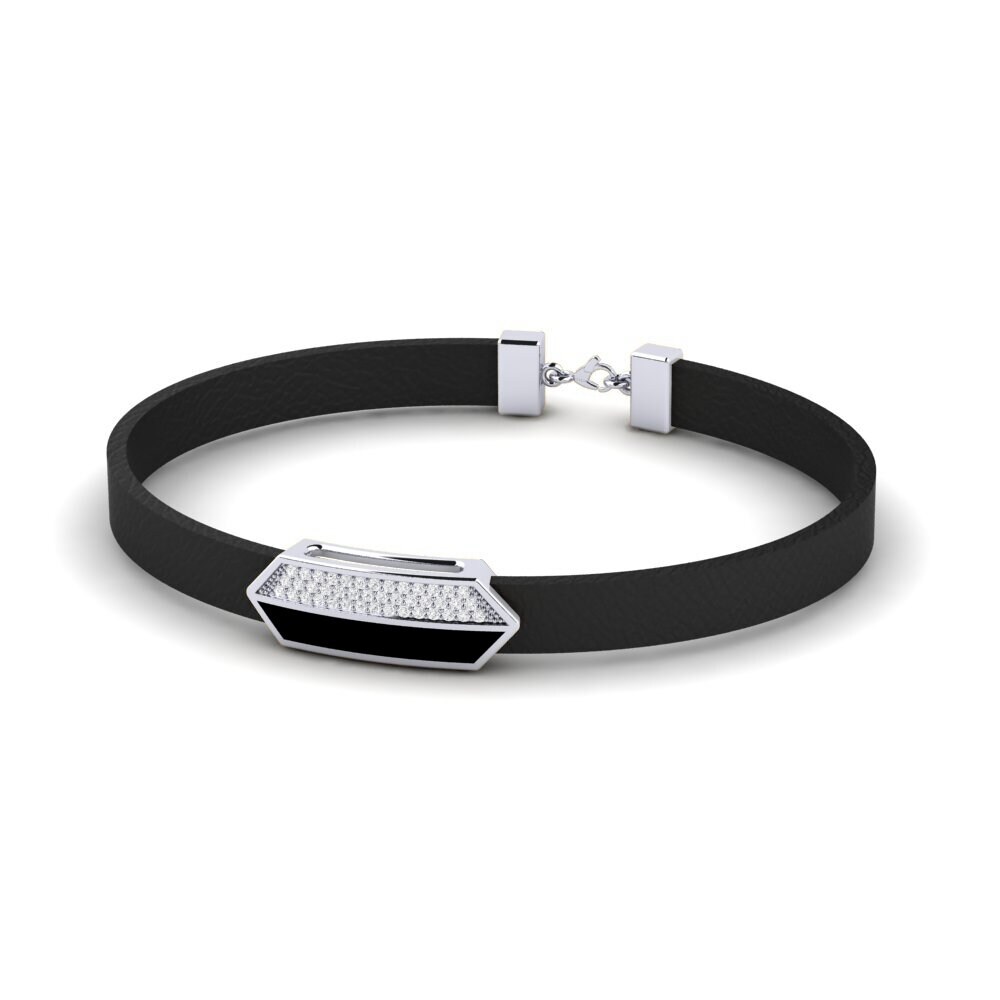 950 Palladium White sapphire Men's Bracelet Gible