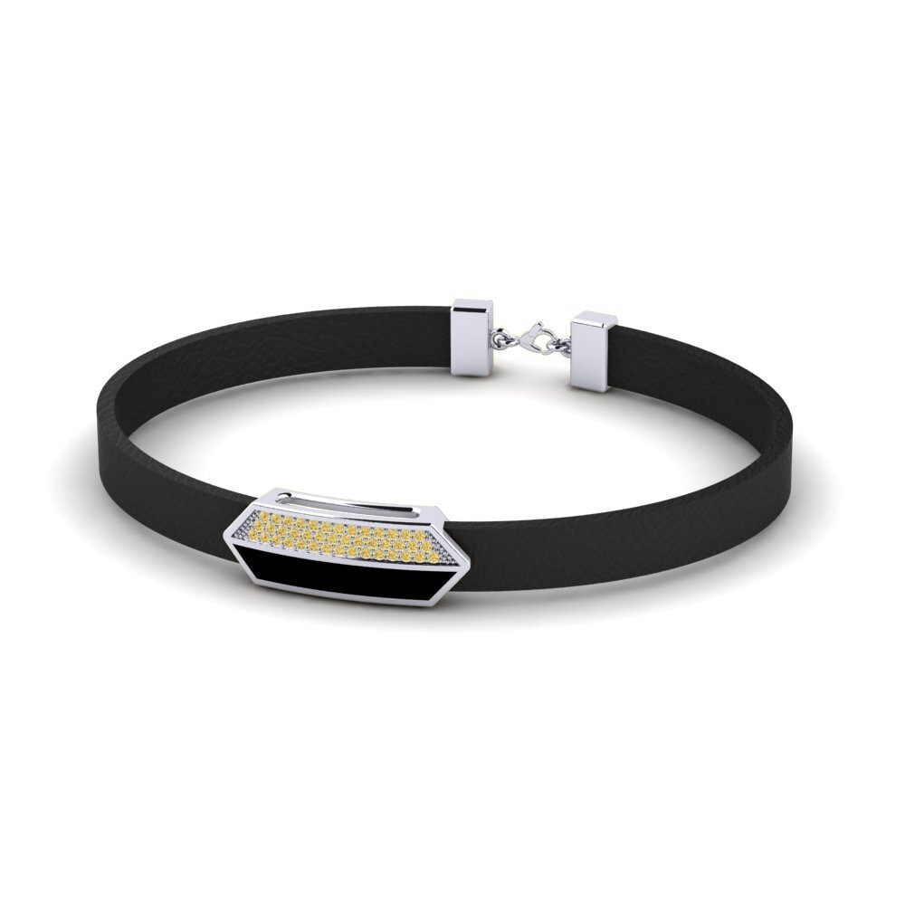 950 Palladium Yellow Diamond Men's Bracelet Gible