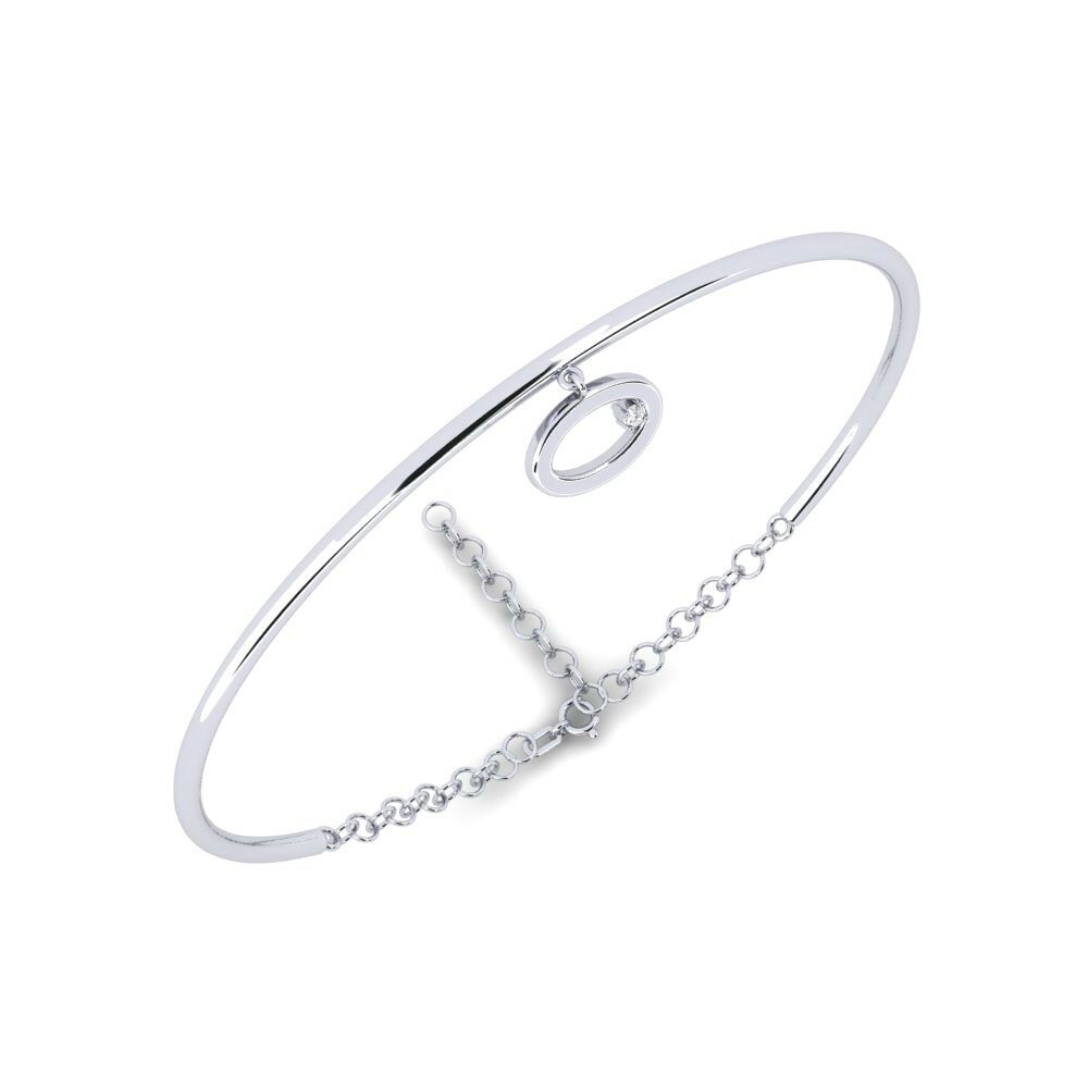 14k Oro Blanco Brazalete Gigantea Daughter